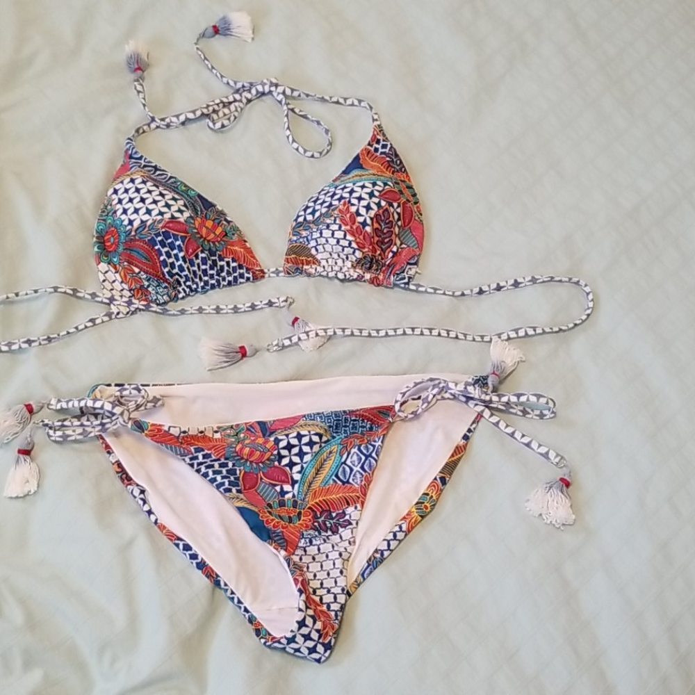 String bikini multi-color Small worn twice